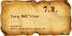 Tury Márton névjegykártya